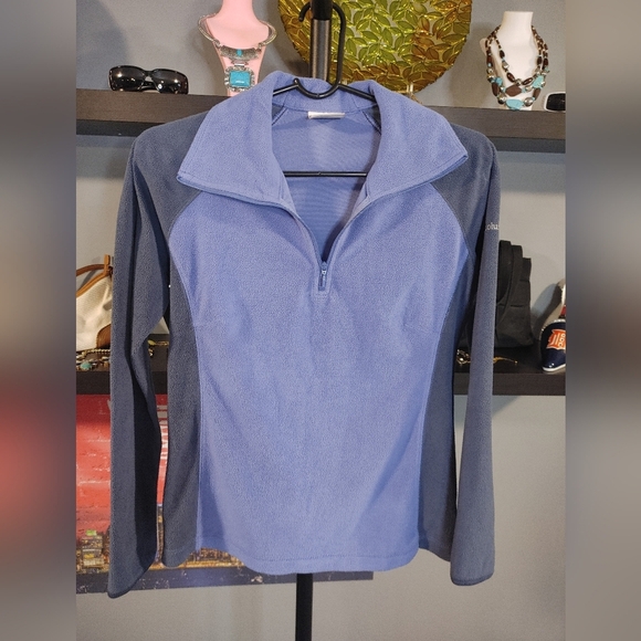 Columbia Jackets & Blazers - Columbia Blue and Gray Quarter-Zip Pullover, Size Small